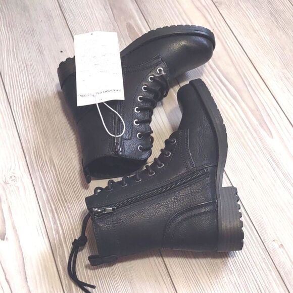 (56-1448) Amazon Essentials Women's Lace-Up Combat Boot Sz 5 - Picture 6 of 11